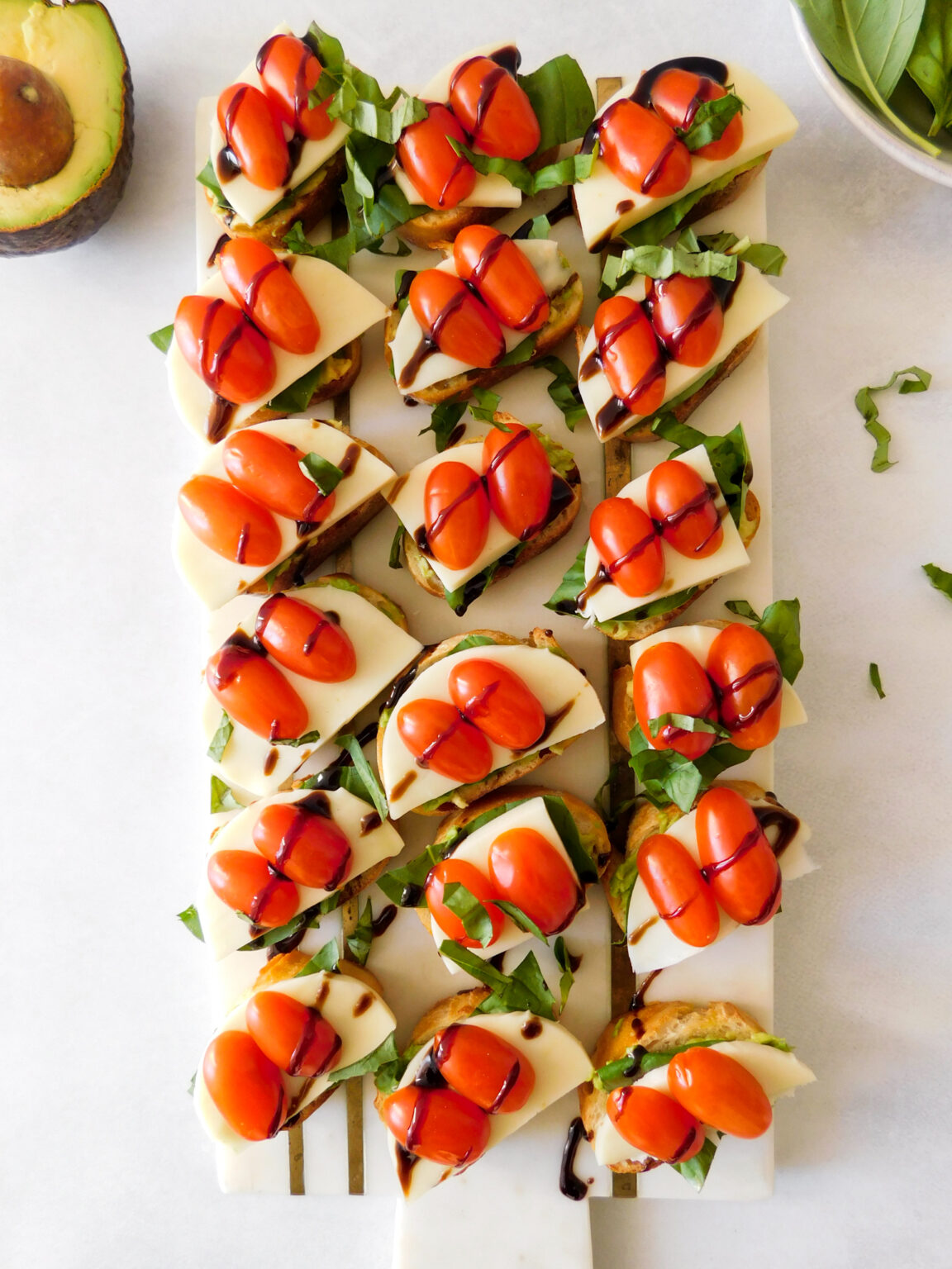 Avocado Caprese Crostini With Balsamic Glaze Supermom Eats