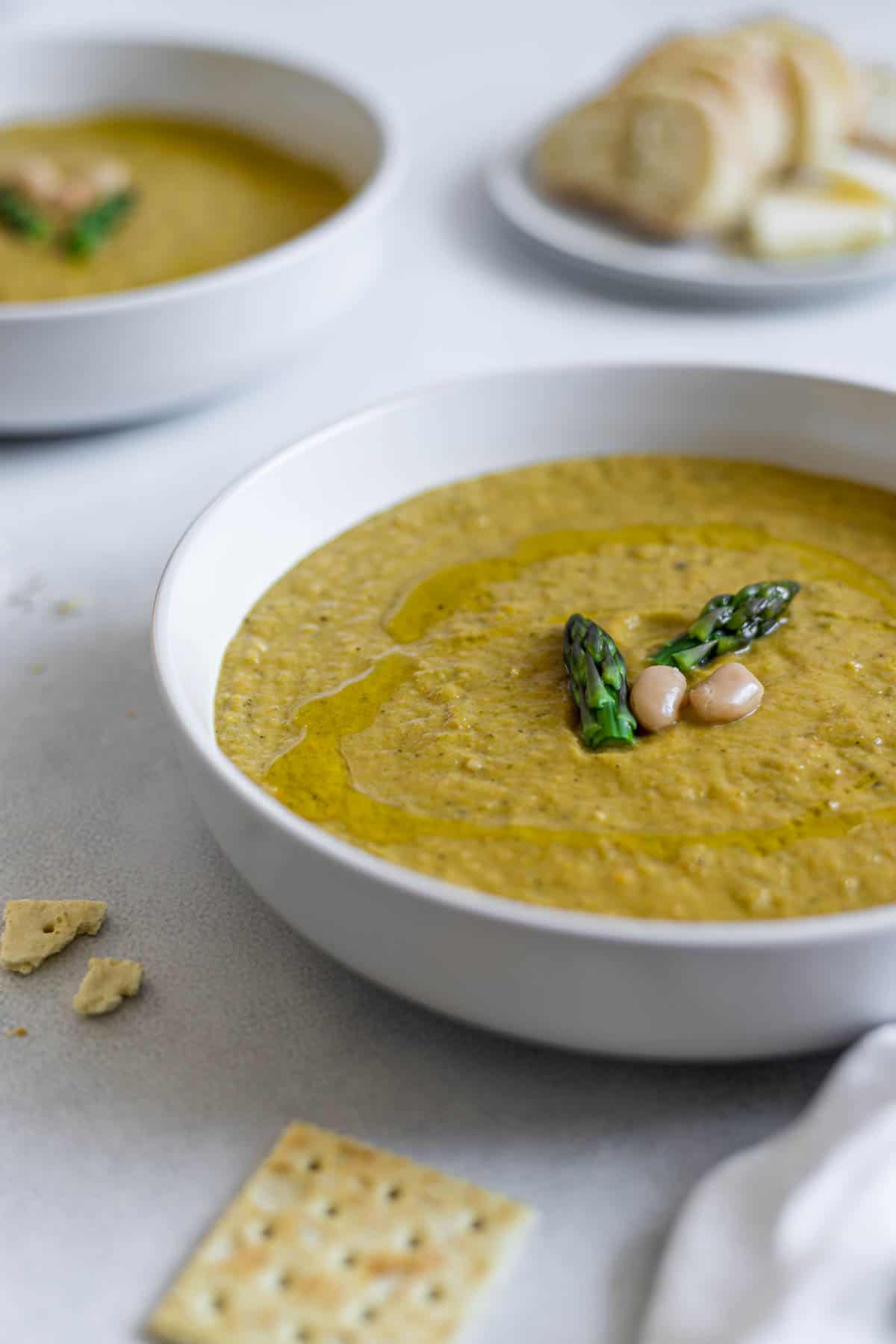 Vegan Asparagus Broccoli Soup With White Beans Supermom Eats