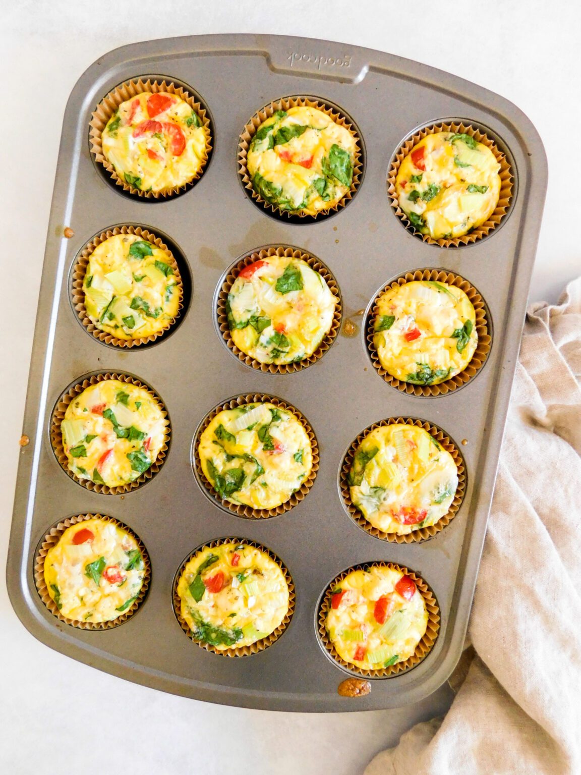 Spinach, Tomato, and Feta Egg Muffins - Supermom Eats