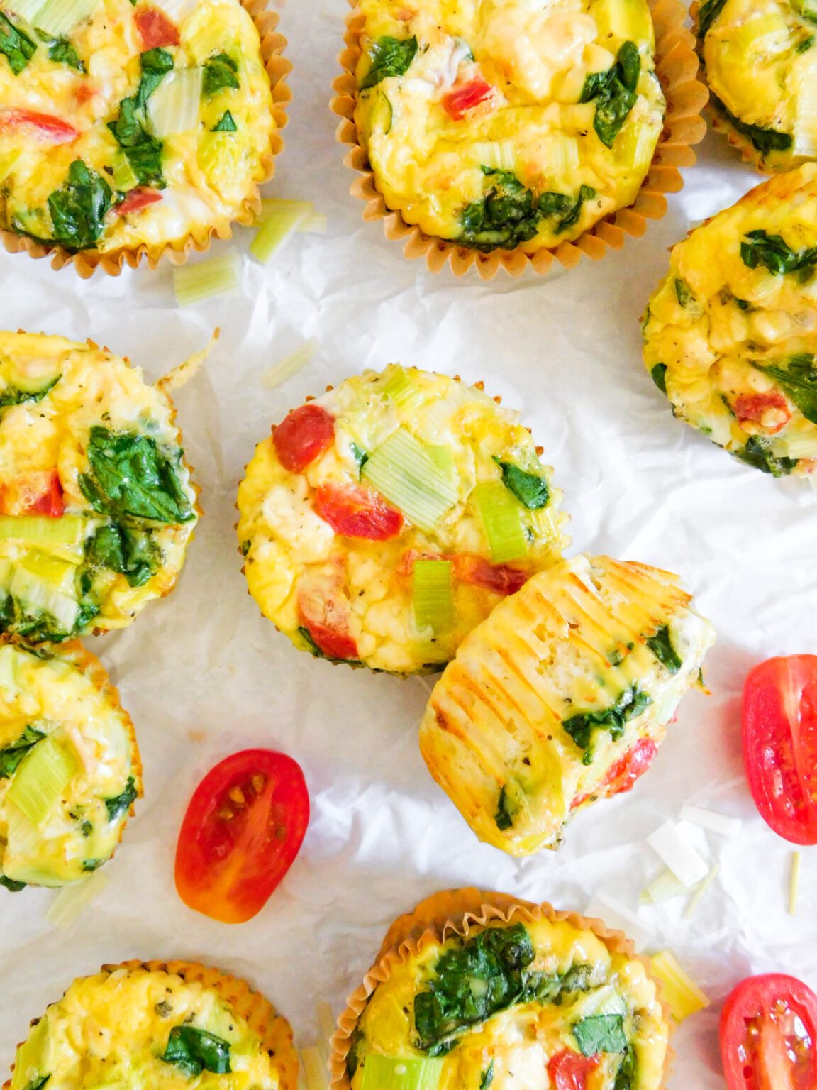 Spinach, Tomato, and Feta Egg Muffins - Supermom Eats