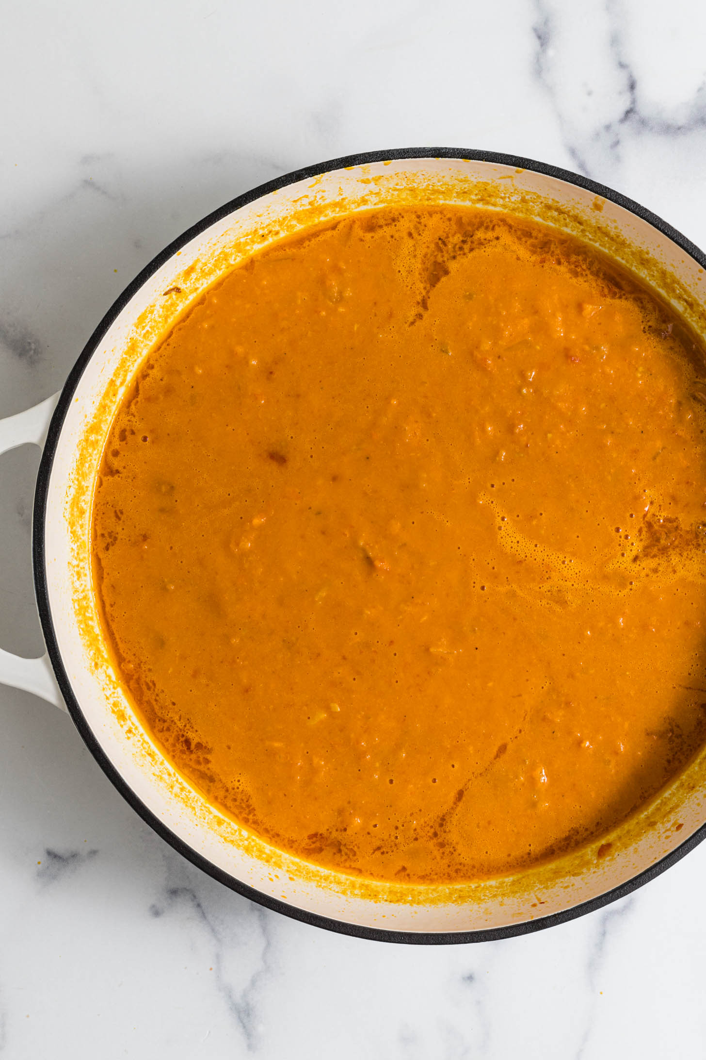 Sweet potato curry that is blended in the pot.