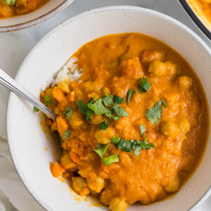 Sweet potato curry in a bowl.