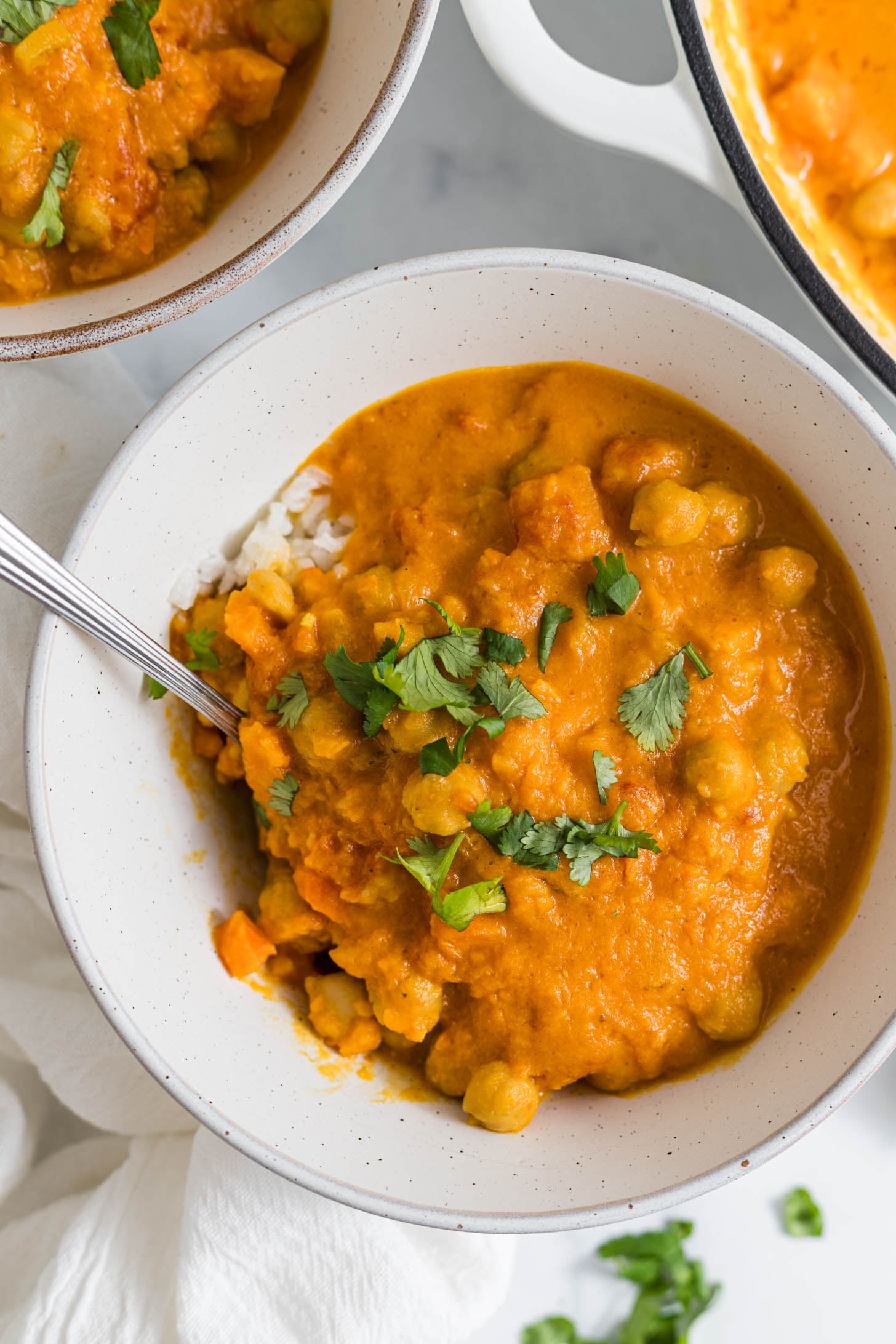 Sweet potato curry in a bowl.