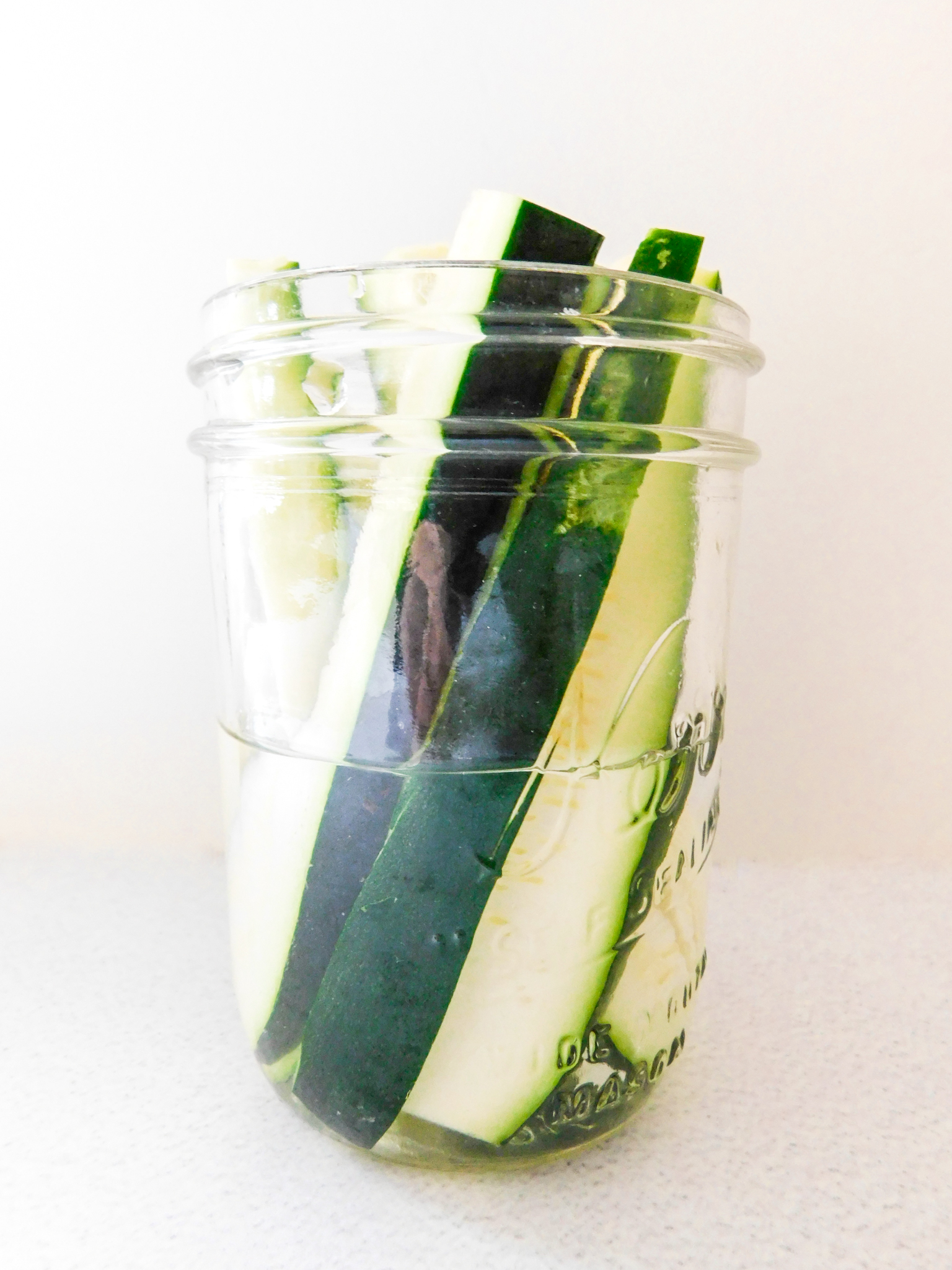 Zucchini in a mason jar.