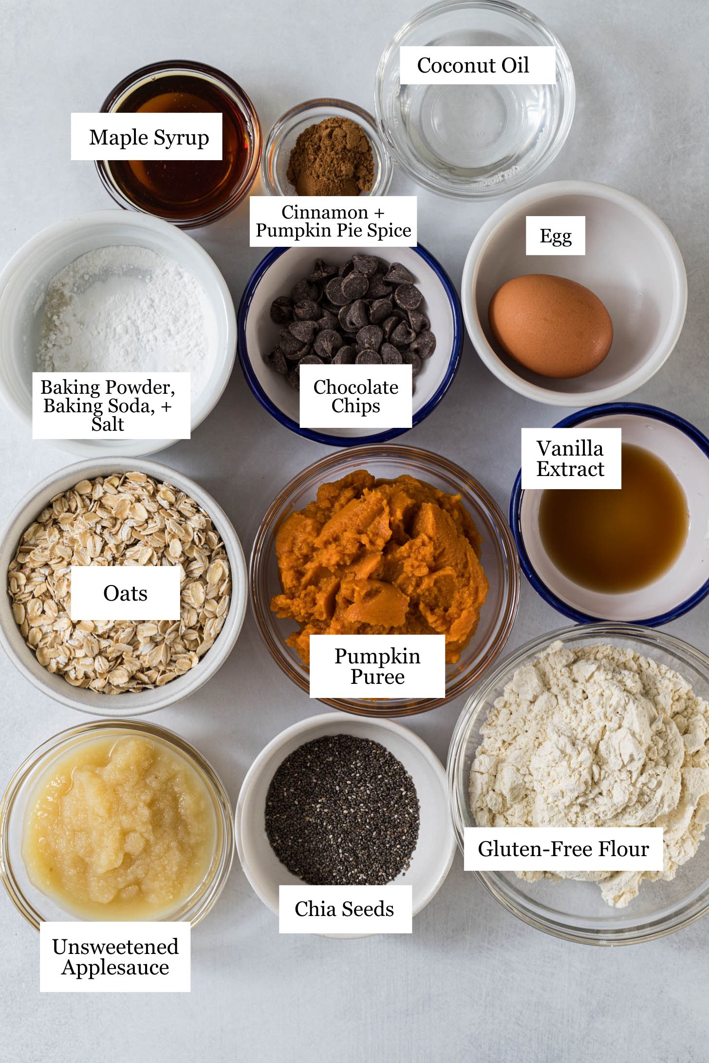 Healthy Pumpkin Bar ingredients.