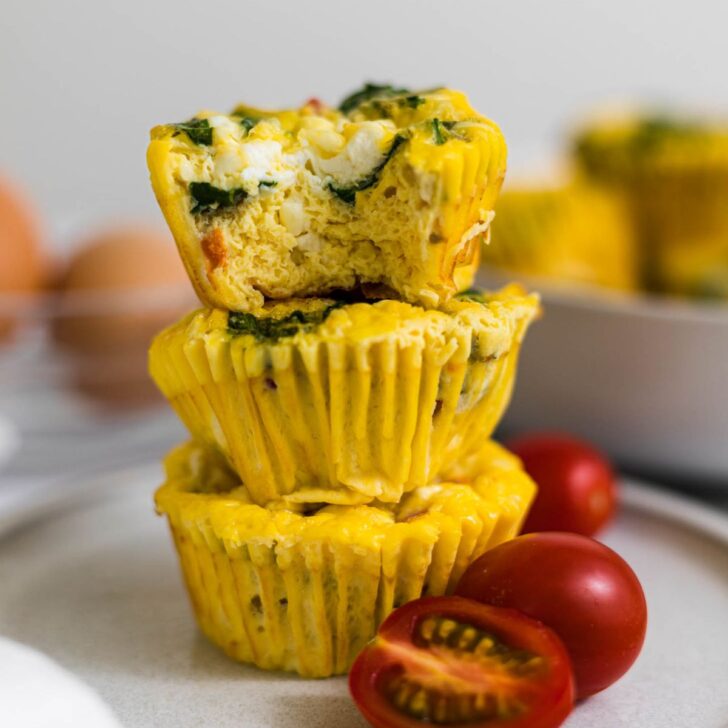 A stack of egg muffins.