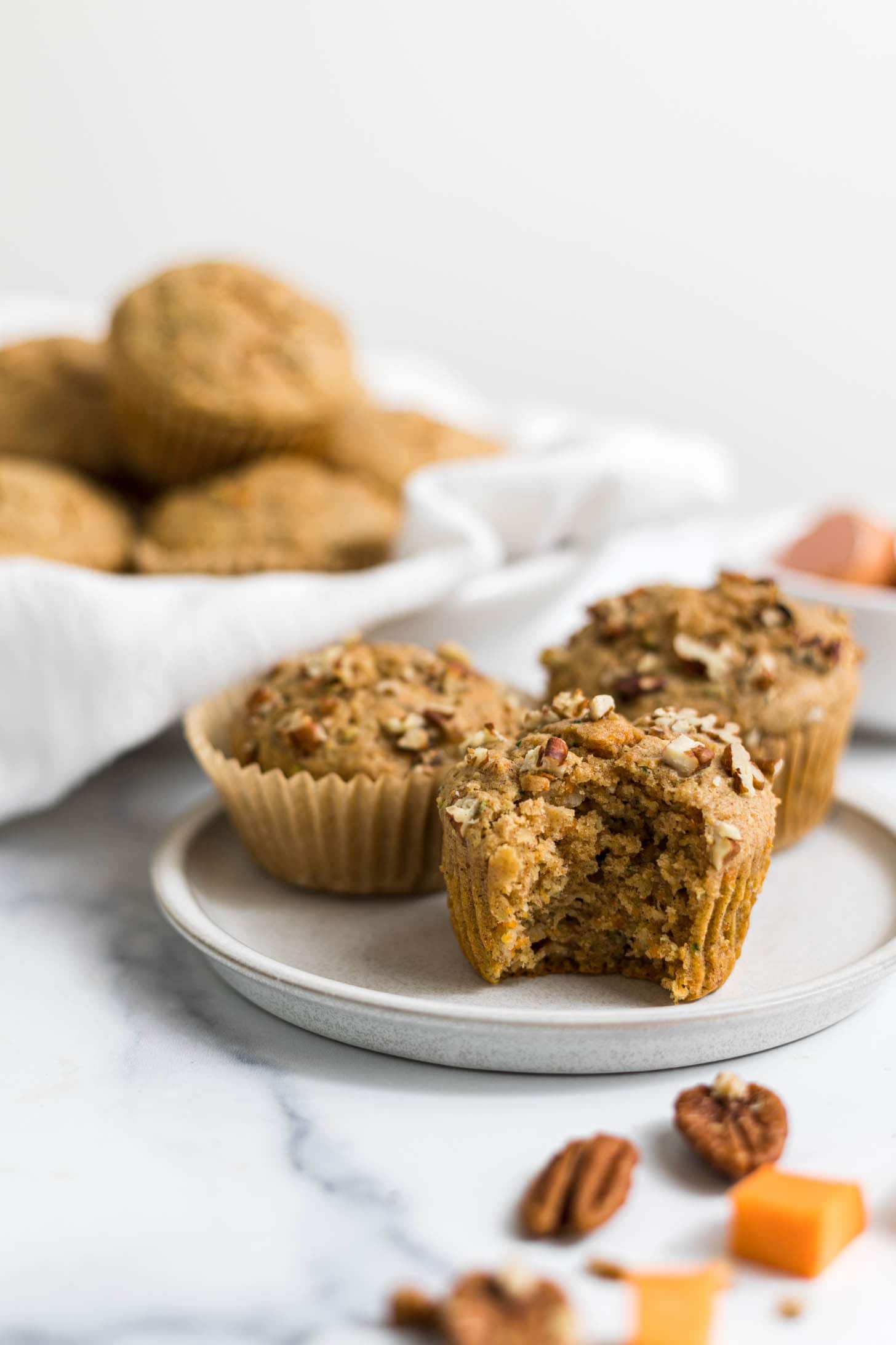 Sweet potato muffins on a plate.