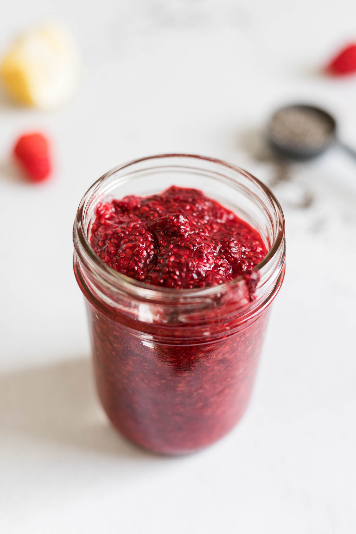 5-Minute Raspberry Chia Seed Jam - Supermom Eats