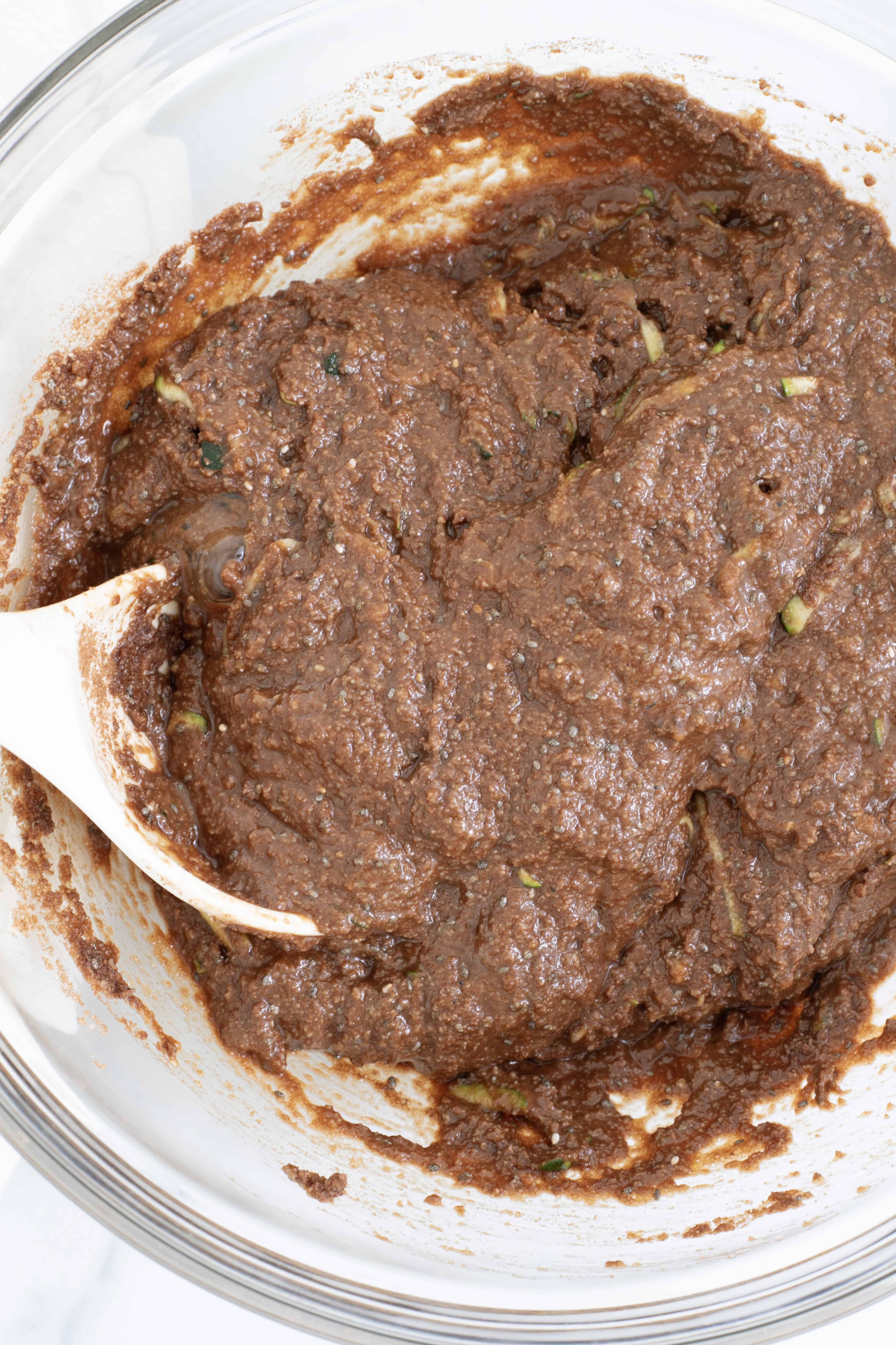 Muffin batter in a bowl.