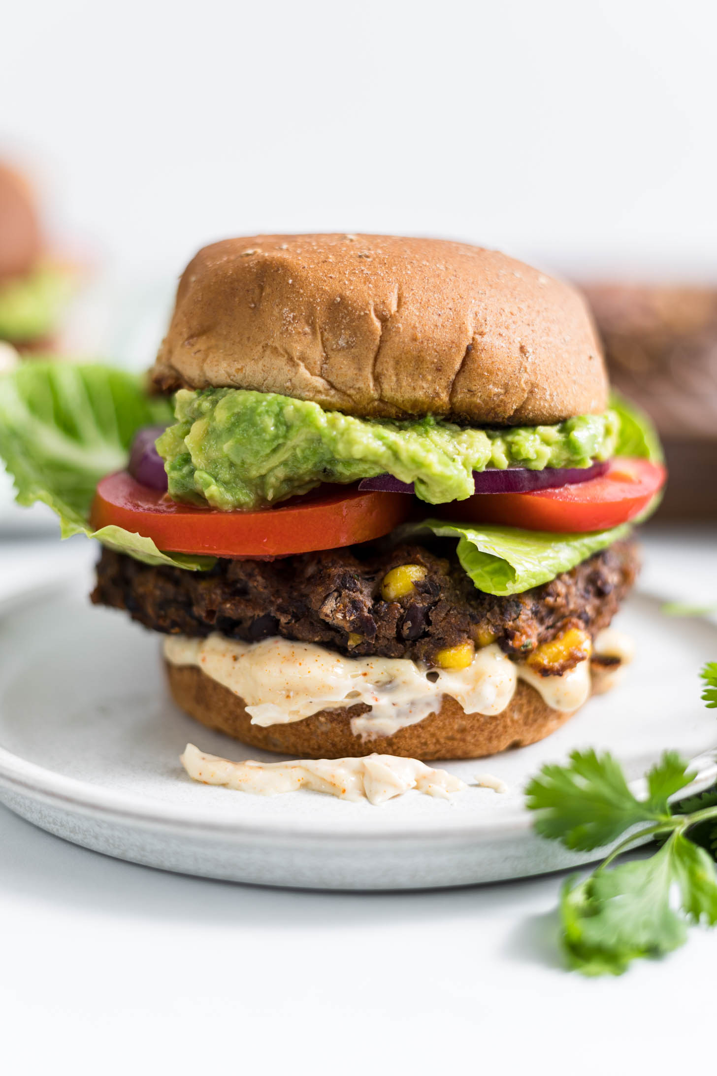 Southwestern Black Bean Burger on a plate.