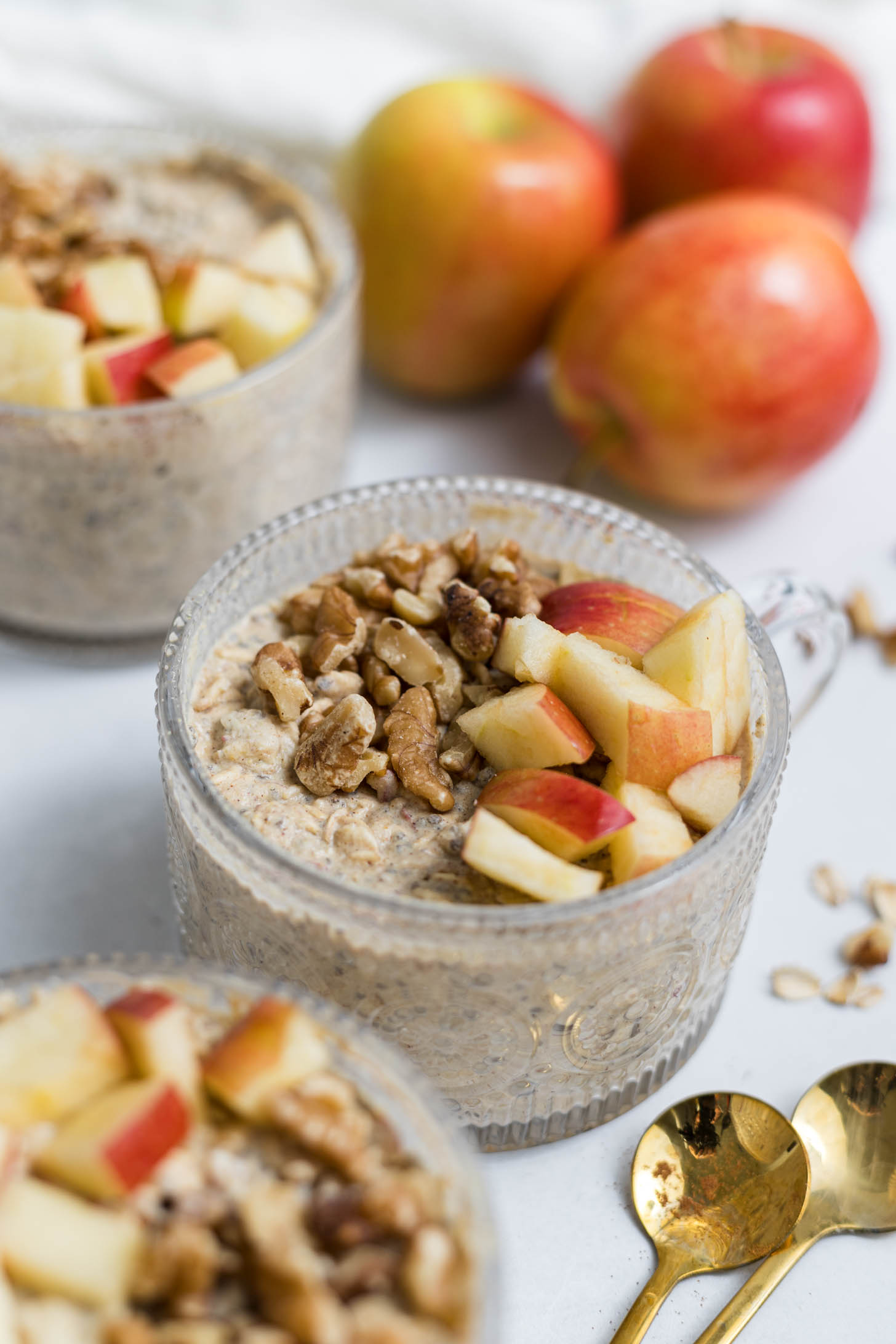 Three jars of overnight oats.