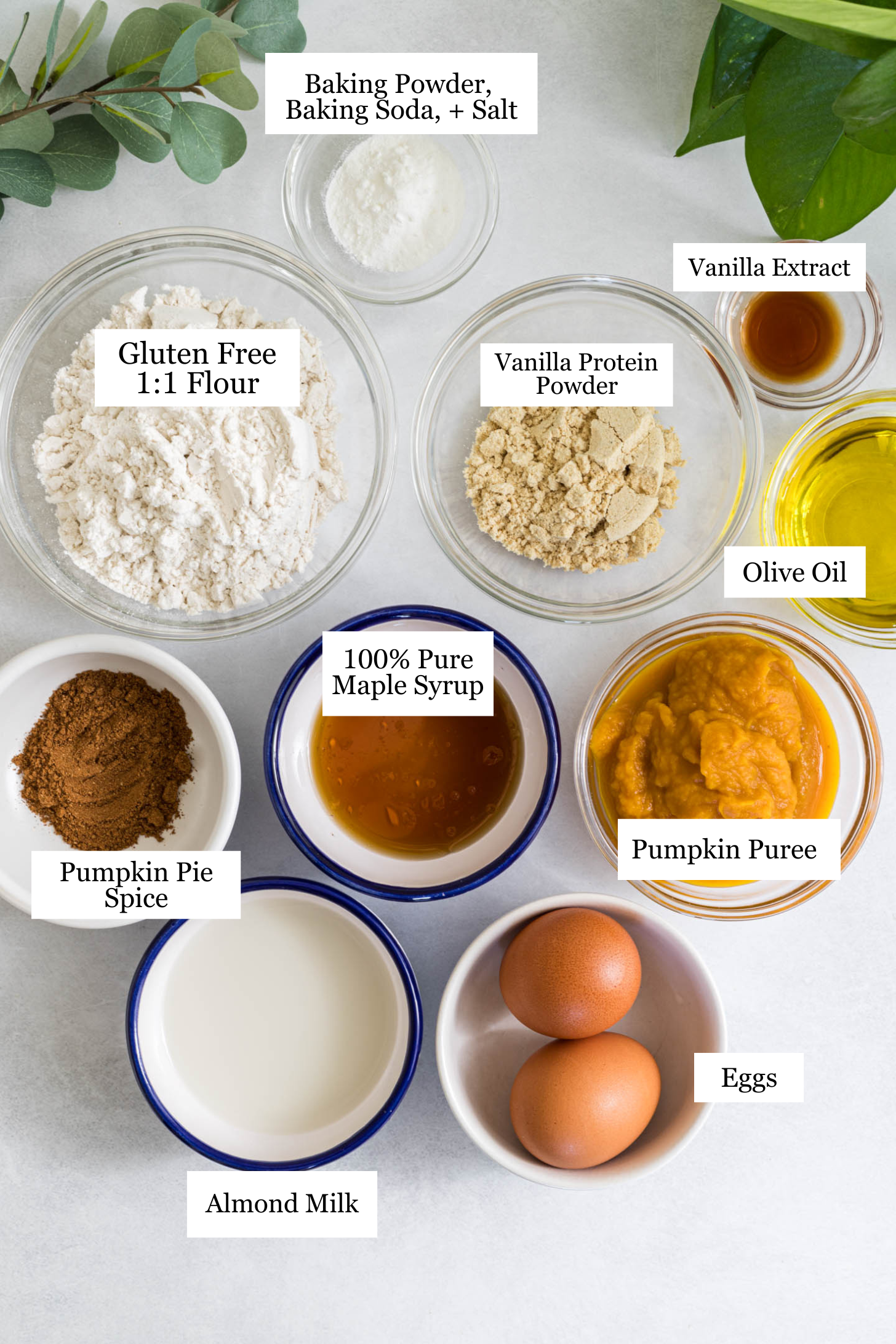 Pumpkin pie pancake ingredients.