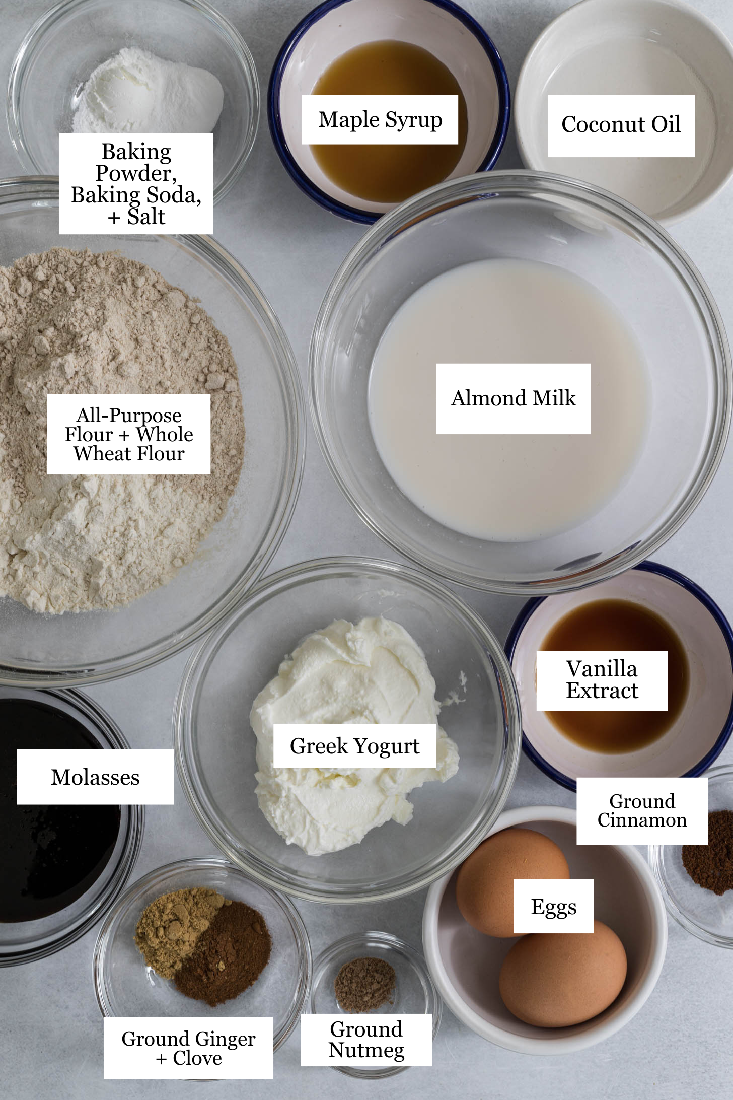 Ingredients for gingerbread muffins.